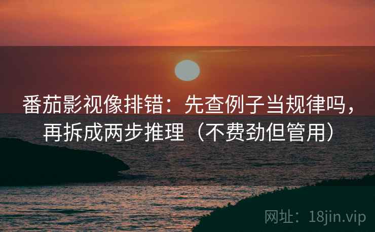 番茄影视像排错：先查例子当规律吗，再拆成两步推理（不费劲但管用）