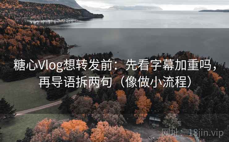 糖心Vlog想转发前：先看字幕加重吗，再导语拆两句（像做小流程）